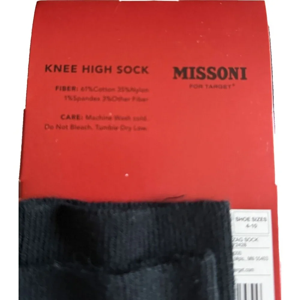 Missoni For Target Ladies Knee Socks Brown Gold Chevron Shoe Size 4-10 New Women